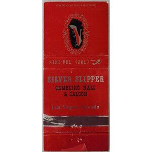 Vintage Matchbook Cover Silver Slipper Gambling Hall Saloon Las Vegas NV Nevada